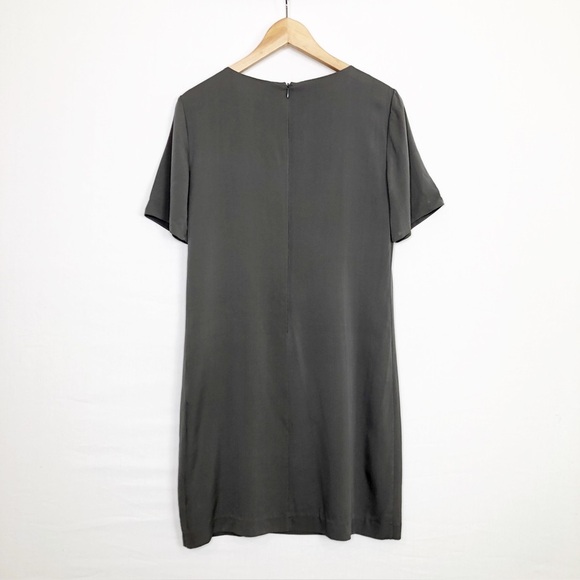 Theory Grey Silk mini shift dress - Picture 2 of 8